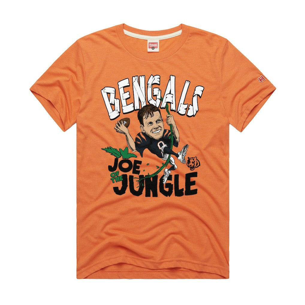 Joe Burrow Cincinnati Bengals Homage Unisex Caricature Player Graphic Tri-Blend T-Shirt - Orange T-shirts