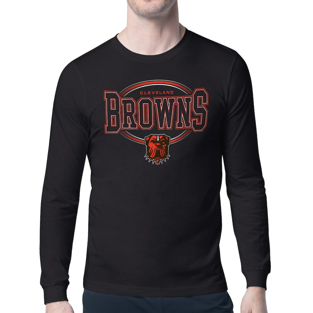 Cleveland Browns Starter Team Track Graphic Long Sleeve T-Shirt - Black T-shirts
