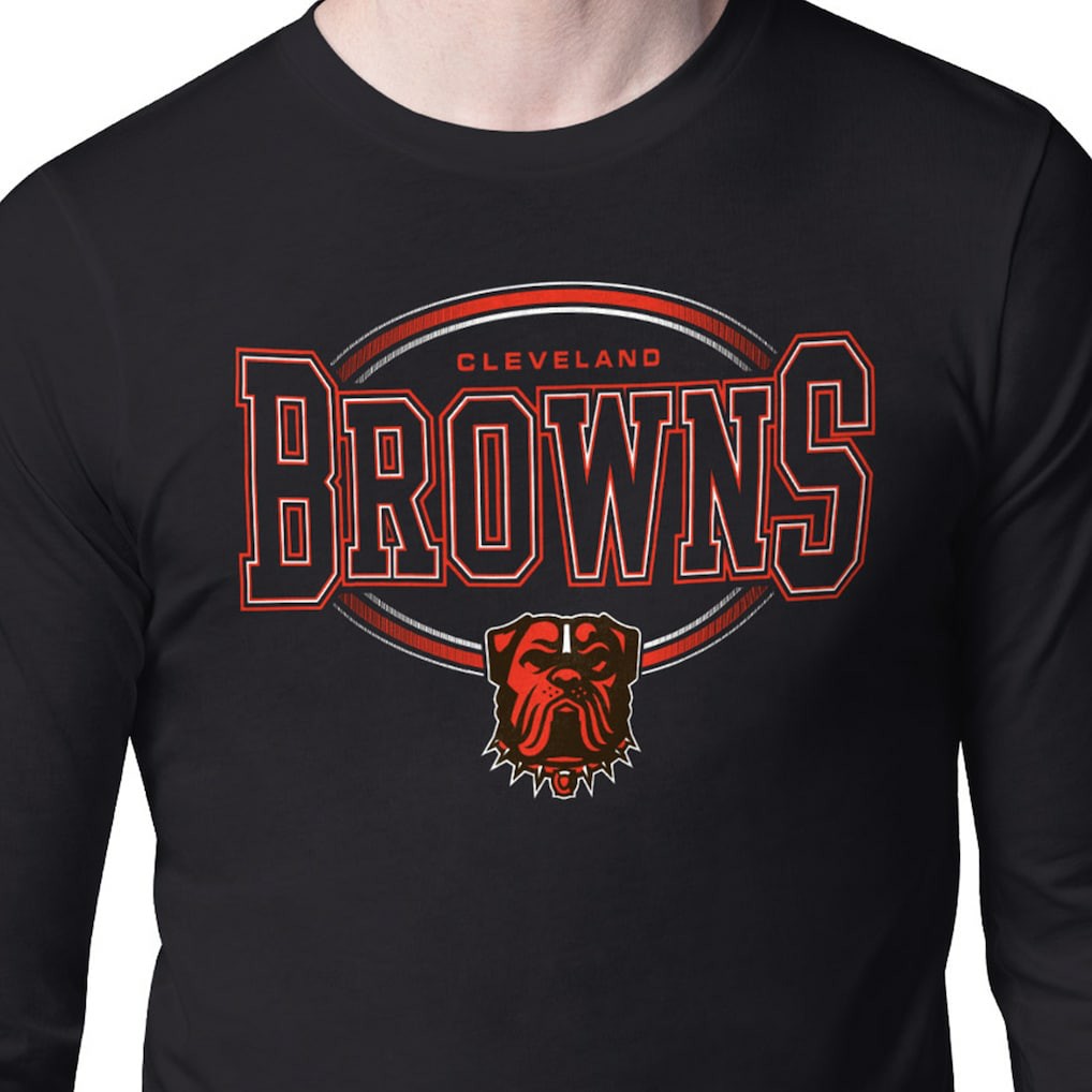 Cleveland Browns Starter Team Track Graphic Long Sleeve T-Shirt - Black T-shirts