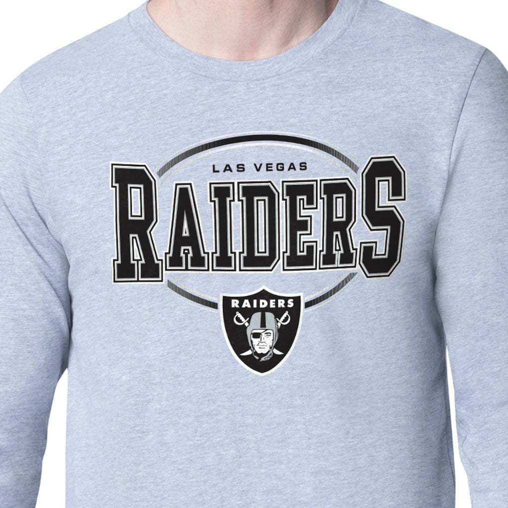 Las Vegas Raiders Starter Team Track Graphic Long Sleeve T-Shirt - Heather Gray T-shirts