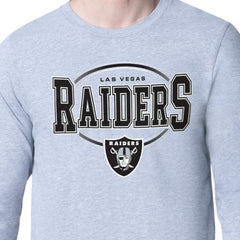 Las Vegas Raiders Starter Team Track Graphic Long Sleeve T-Shirt - Heather Gray T-shirts