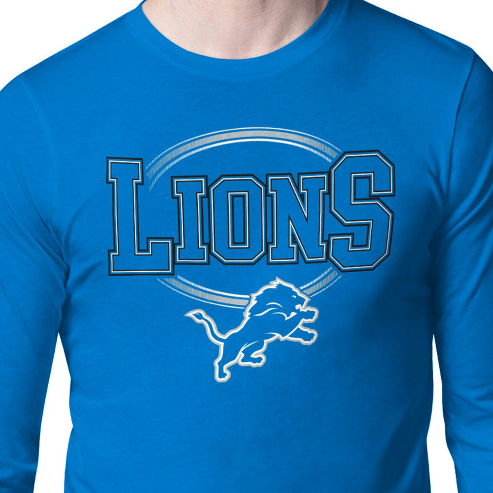 Detroit Lions Starter Team Track Graphic Long Sleeve T-Shirt - Blue T-shirts