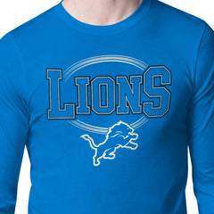 Detroit Lions Starter Team Track Graphic Long Sleeve T-Shirt - Blue T-shirts
