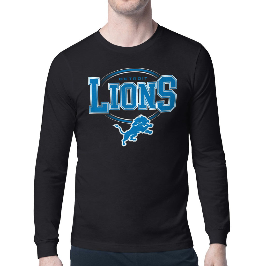 Detroit Lions Starter Team Track Graphic Long Sleeve T-Shirt - Black T-shirts