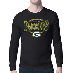 Green Bay Packers Starter Team Track Graphic Long Sleeve T-Shirt - Black T-shirts