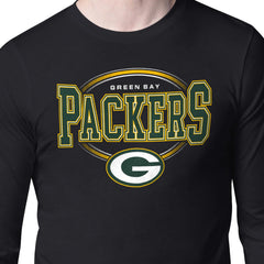 Green Bay Packers Starter Team Track Graphic Long Sleeve T-Shirt - Black T-shirts