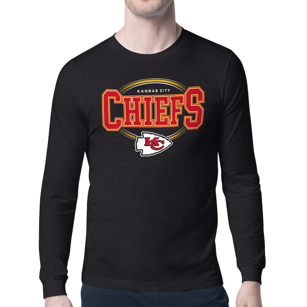 Kansas City Chiefs Starter Team Track Graphic Long Sleeve T-Shirt - Black T-shirts