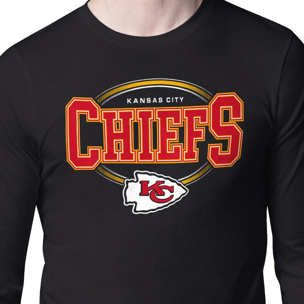 Kansas City Chiefs Starter Team Track Graphic Long Sleeve T-Shirt - Black T-shirts
