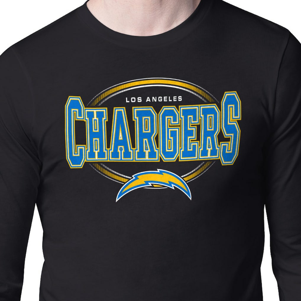 Los Angeles Chargers Starter Team Track Graphic Long Sleeve T-Shirt - Black T-shirts