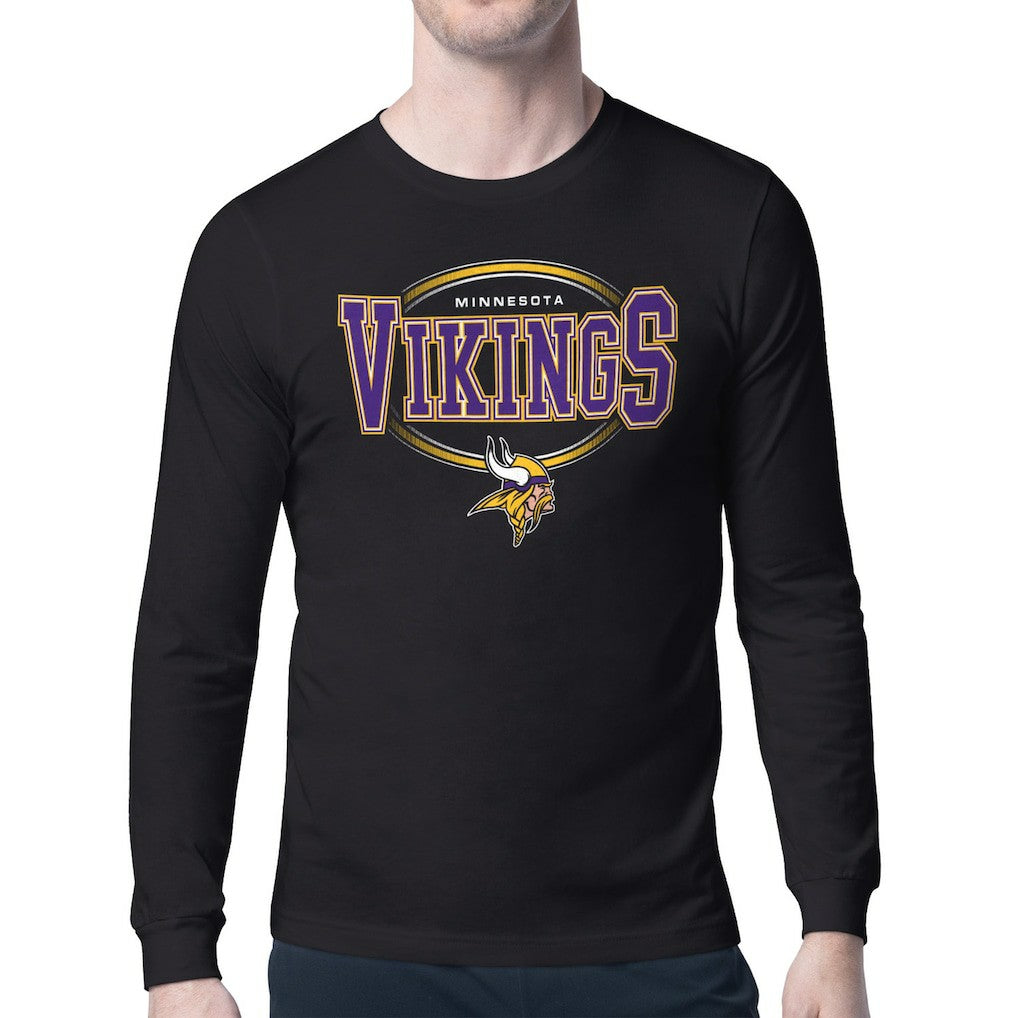 Minnesota Vikings Starter Team Track Graphic Long Sleeve T-Shirt - Black T-shirts