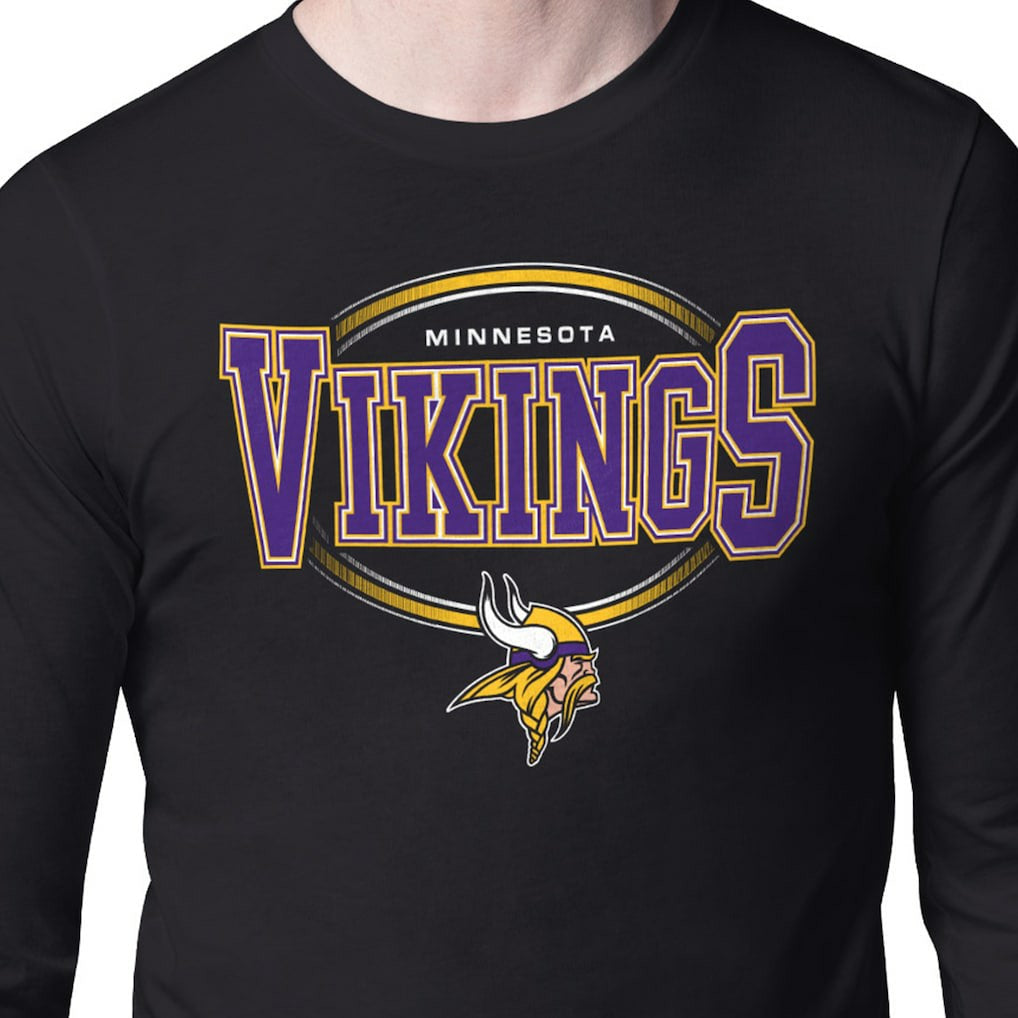 Minnesota Vikings Starter Team Track Graphic Long Sleeve T-Shirt - Black T-shirts