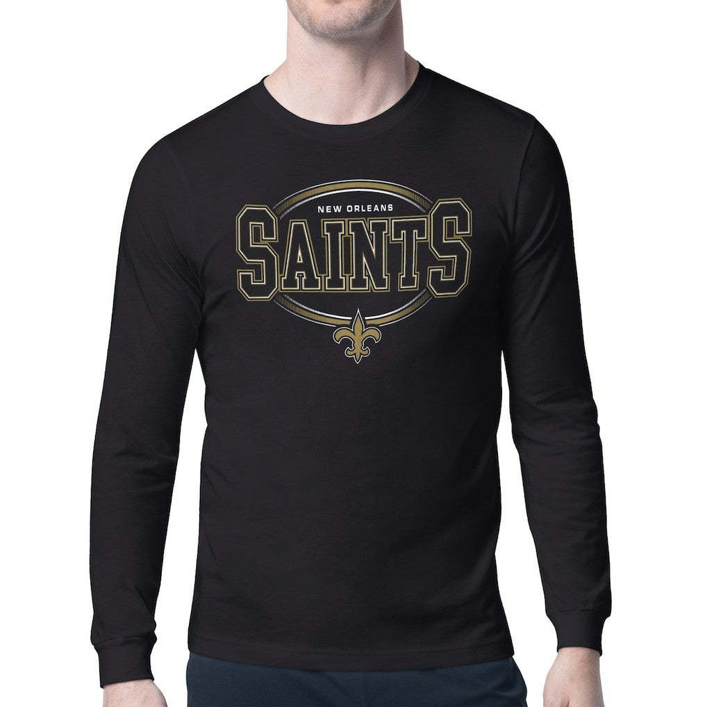 New Orleans Saints Starter Team Track Graphic Long Sleeve T-Shirt - Black T-shirts