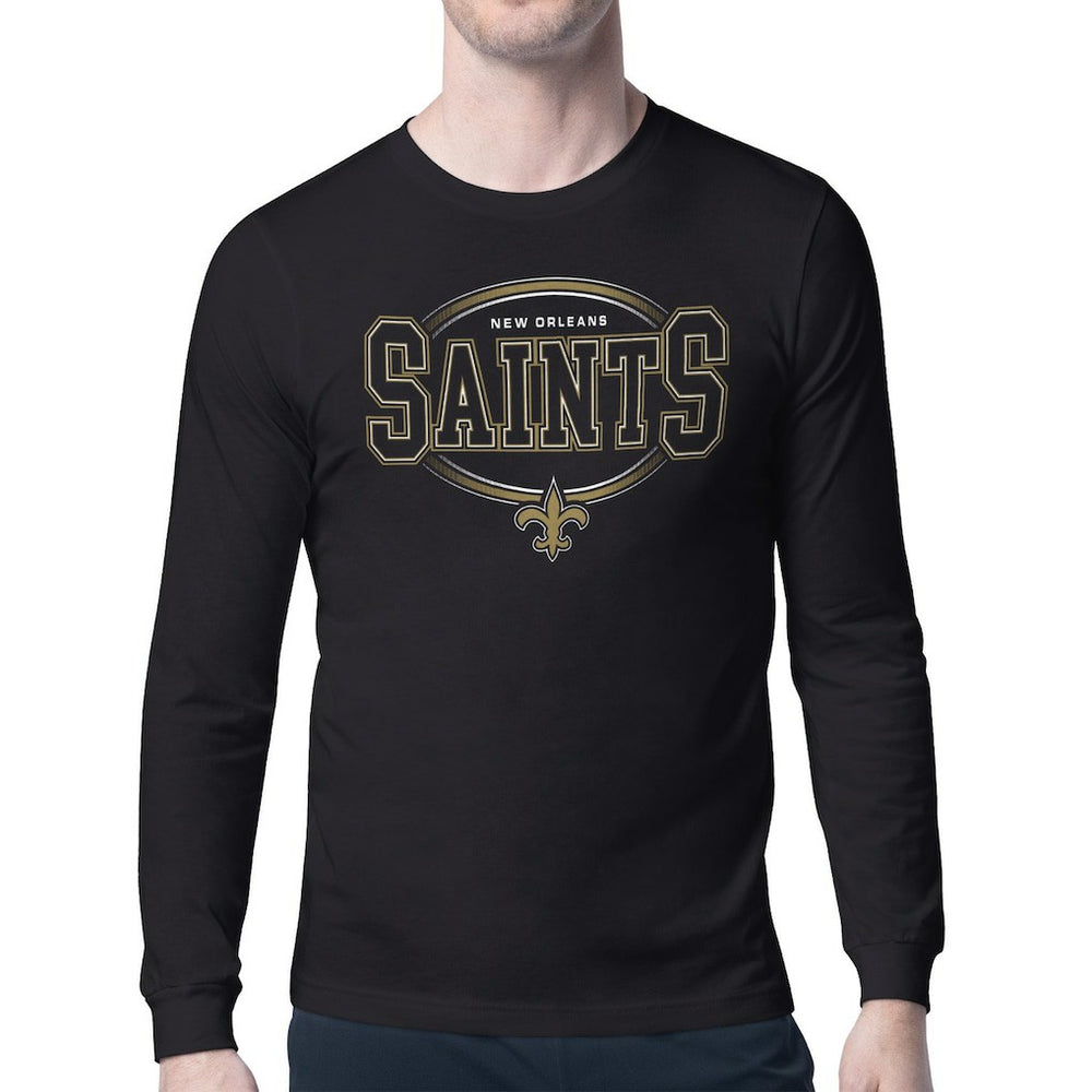New Orleans Saints Starter Team Track Graphic Long Sleeve T-Shirt - Black T-shirts