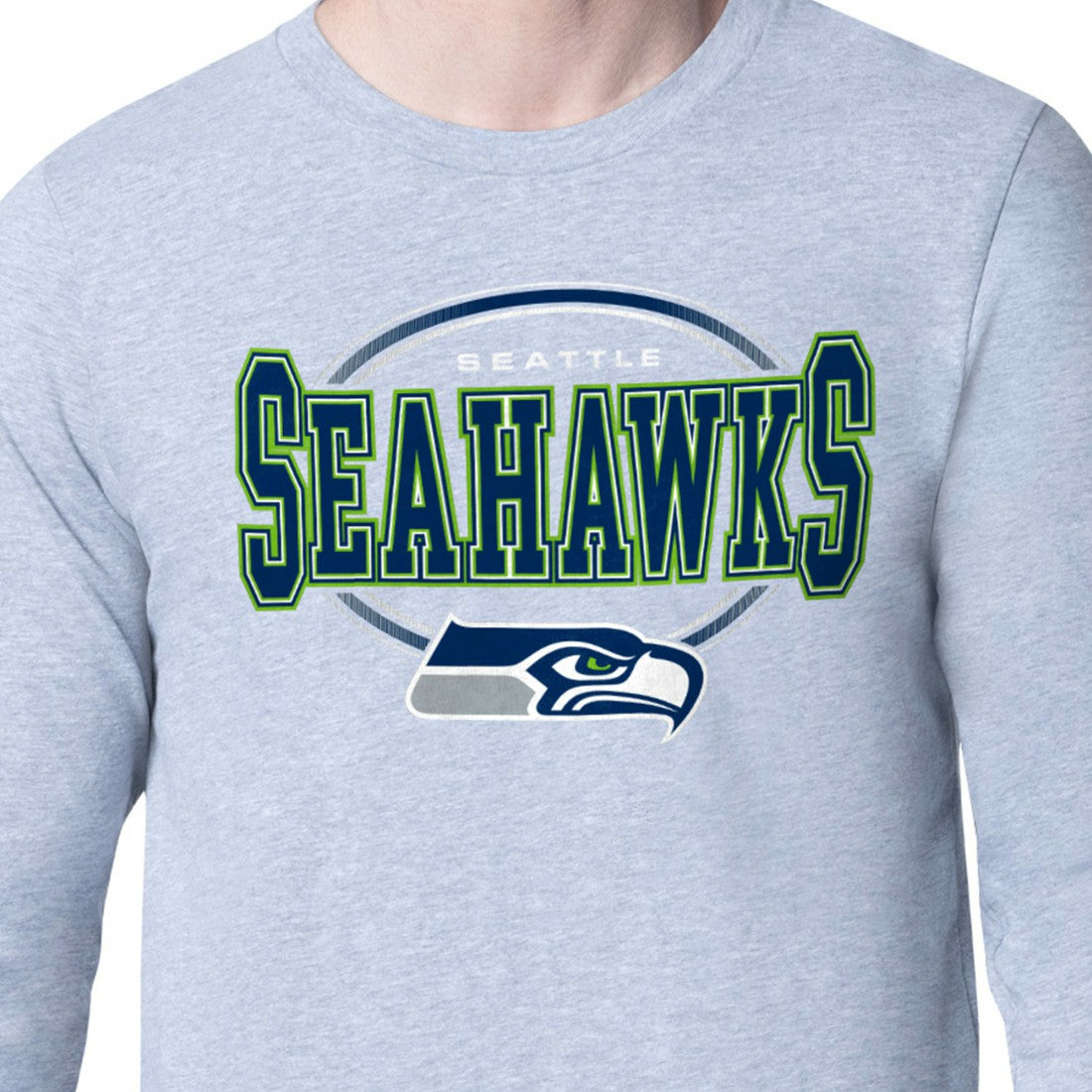 Seattle Seahawks Starter Team Track Graphic Long Sleeve T-Shirt - Heather Gray T-shirts