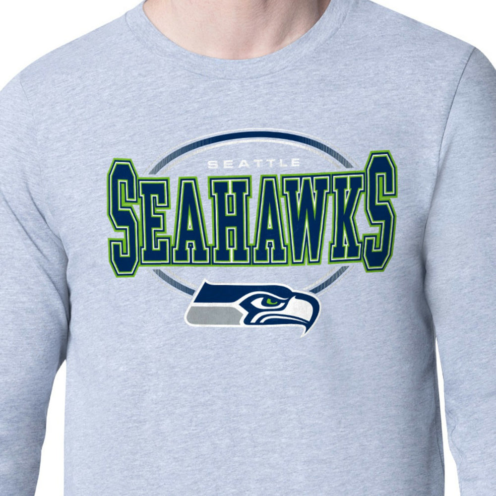 Seattle Seahawks Starter Team Track Graphic Long Sleeve T-Shirt - Heather Gray T-shirts