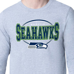 Seattle Seahawks Starter Team Track Graphic Long Sleeve T-Shirt - Heather Gray T-shirts