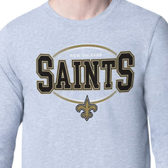 New Orleans Saints Starter Team Track Graphic Long Sleeve T-Shirt - Heather Gray T-shirts