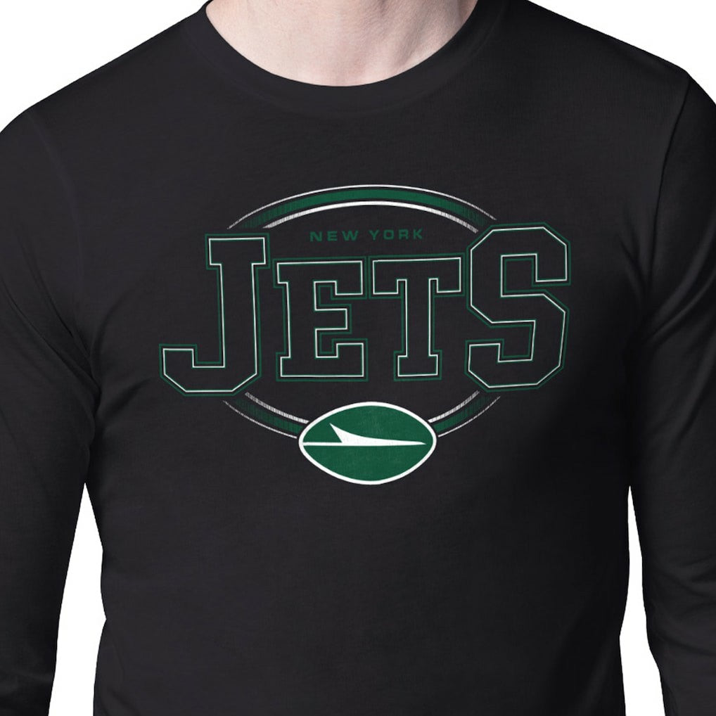 New York Jets Starter Team Track Graphic Long Sleeve T-Shirt - Black T-shirts