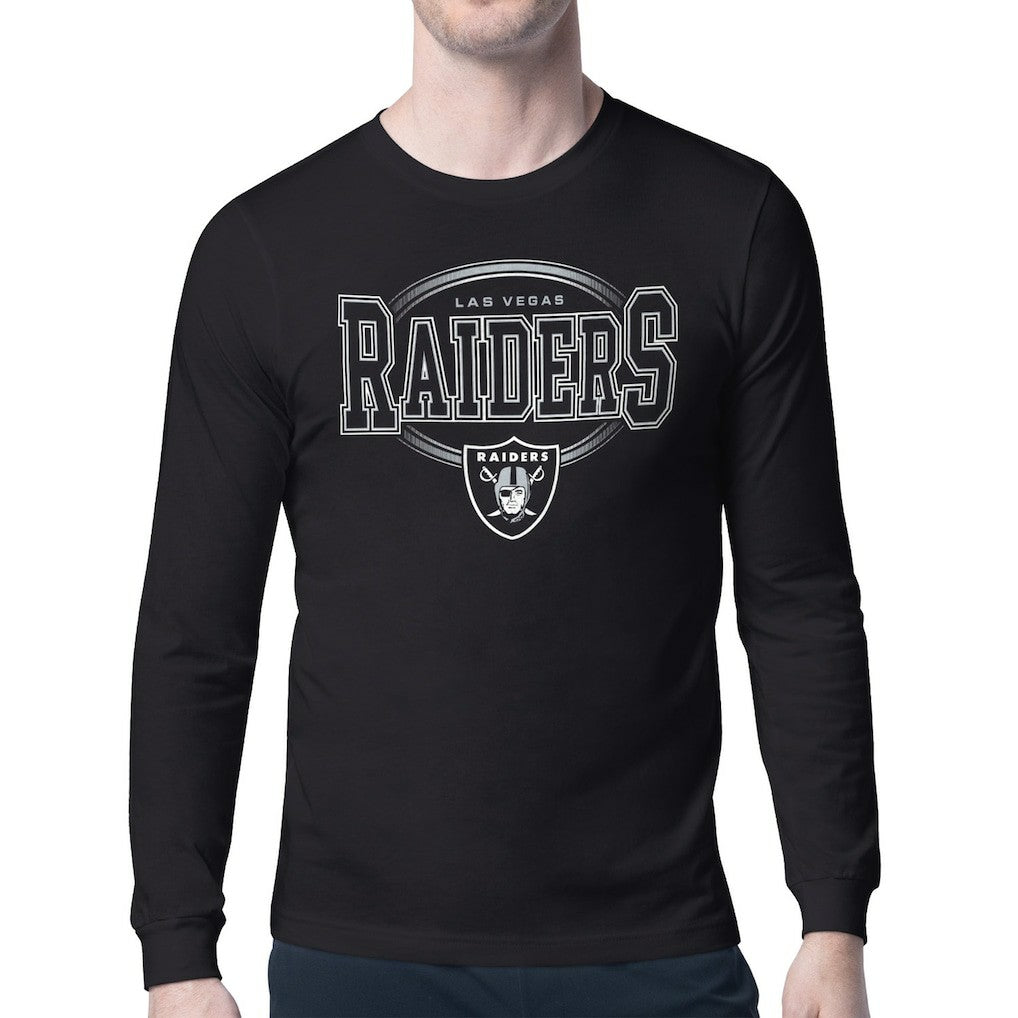 Las Vegas Raiders Starter Team Track Graphic Long Sleeve T-Shirt - Black T-shirts