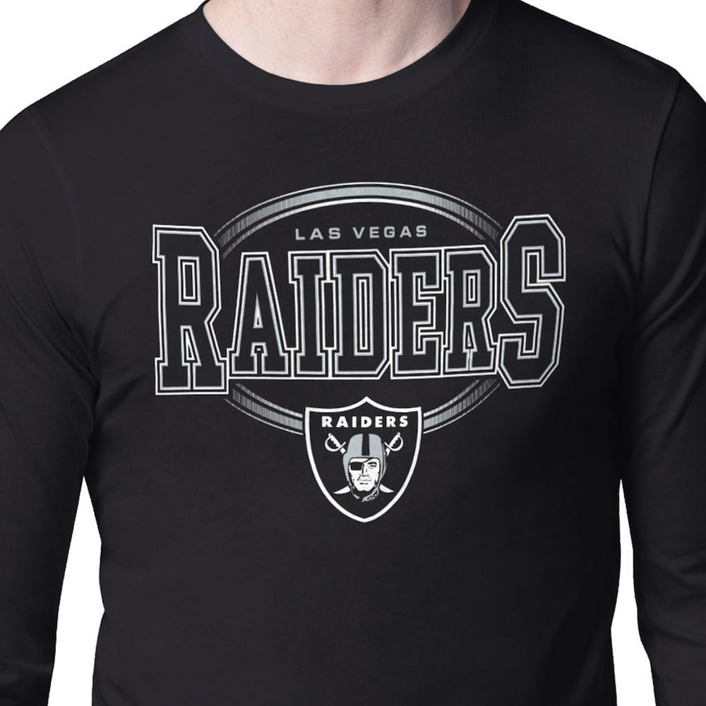 Las Vegas Raiders Starter Team Track Graphic Long Sleeve T-Shirt - Black T-shirts