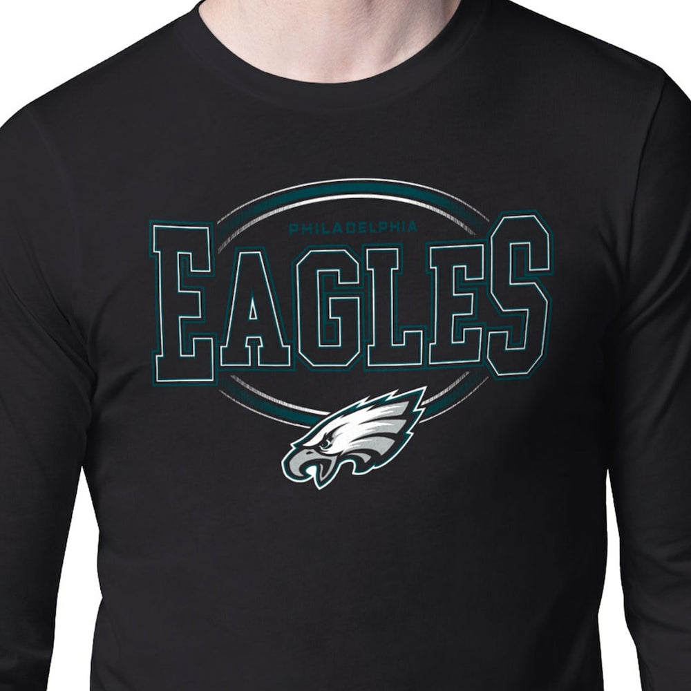 Philadelphia Eagles Starter Team Track Graphic Long Sleeve T-Shirt - Black T-shirts