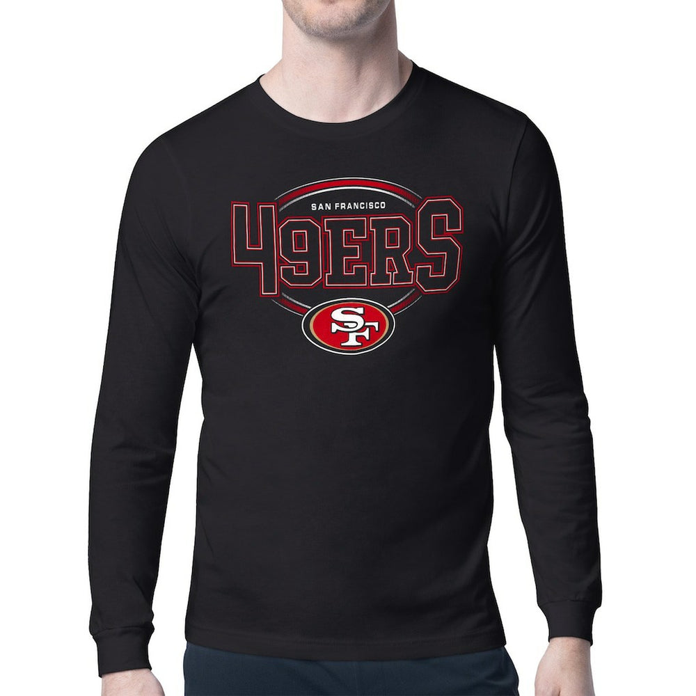 San Francisco 49ers Starter Team Track Graphic Long Sleeve T-Shirt - Black T-shirts