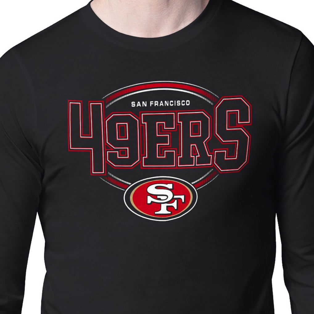 San Francisco 49ers Starter Team Track Graphic Long Sleeve T-Shirt - Black T-shirts