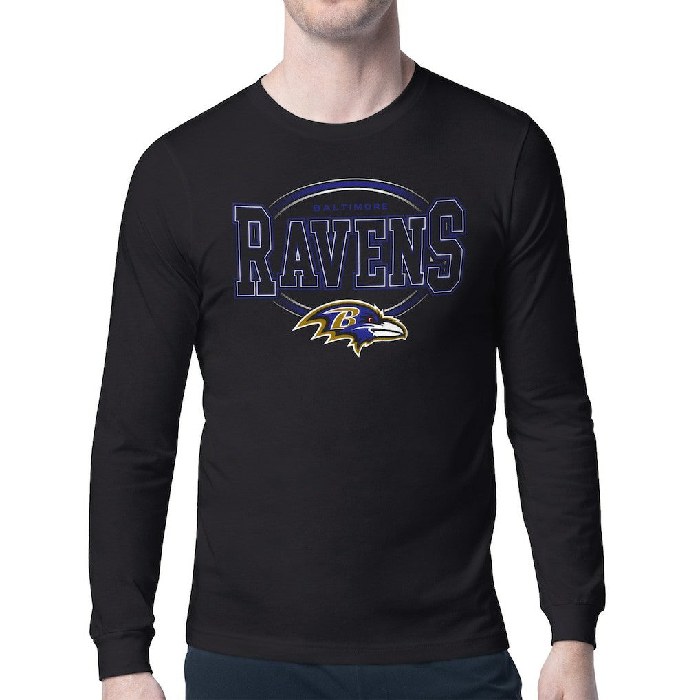 Baltimore Ravens Starter Team Track Graphic Long Sleeve T-Shirt - Black T-shirts