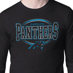 Carolina Panthers Starter Team Track Graphic Long Sleeve T-Shirt - Black T-shirts