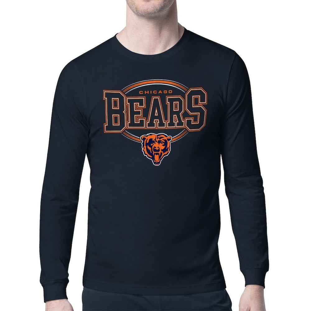 Chicago Bears Starter Team Track Graphic Long Sleeve T-Shirt - Navy T-shirts