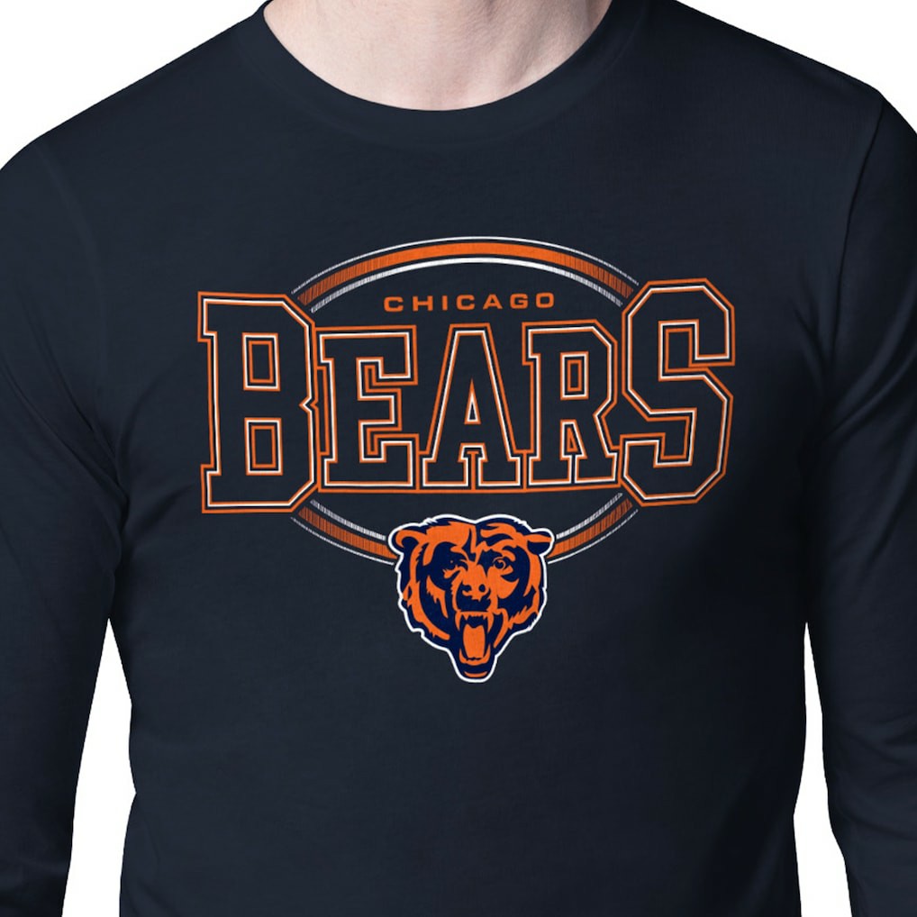 Chicago Bears Starter Team Track Graphic Long Sleeve T-Shirt - Navy T-shirts