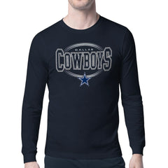 Dallas Cowboys Starter Team Track Graphic Long Sleeve T-Shirt - Navy T-shirts