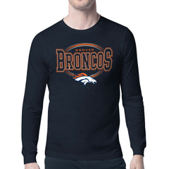 Denver Broncos Starter Team Track Graphic Long Sleeve T-Shirt - Navy T-shirts