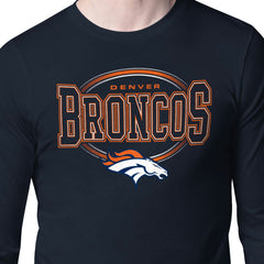 Denver Broncos Starter Team Track Graphic Long Sleeve T-Shirt - Navy T-shirts