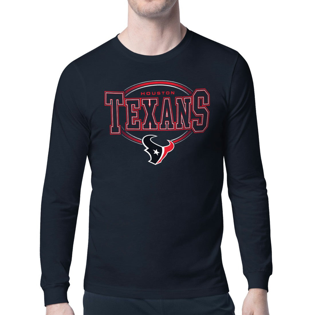 Houston Texans Starter Team Track Graphic Long Sleeve T-Shirt - Navy T-shirts