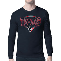 Houston Texans Starter Team Track Graphic Long Sleeve T-Shirt - Navy T-shirts