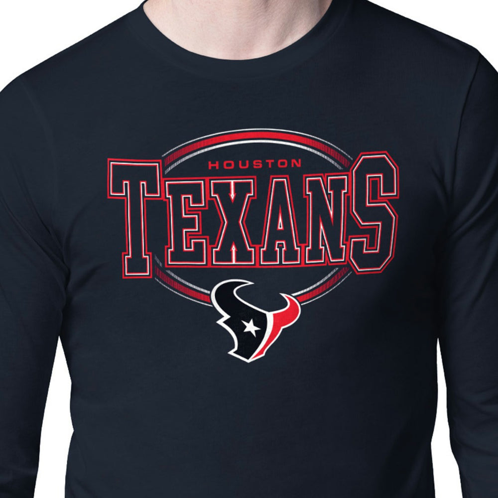 Houston Texans Starter Team Track Graphic Long Sleeve T-Shirt - Navy T-shirts