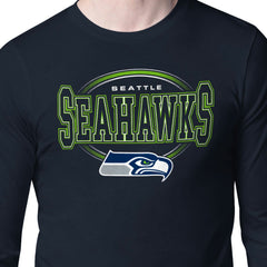 Seattle Seahawks Starter Team Track Graphic Long Sleeve T-Shirt - College Navy T-shirts