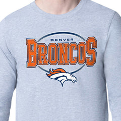 Denver Broncos Starter Team Track Graphic Long Sleeve T-Shirt - Heather Gray T-shirts