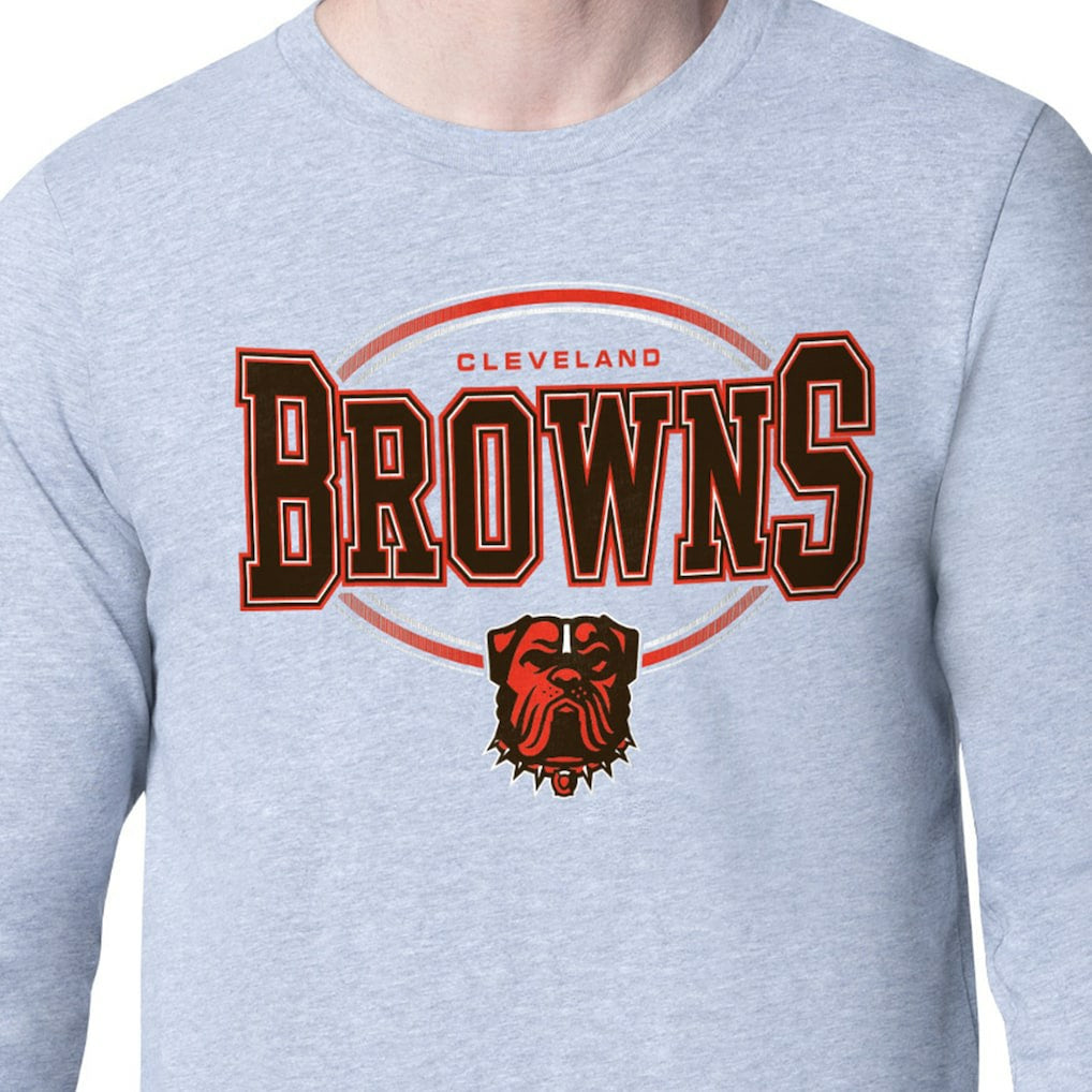 Cleveland Browns Starter Team Track Graphic Long Sleeve T-Shirt - Heather Gray T-shirts