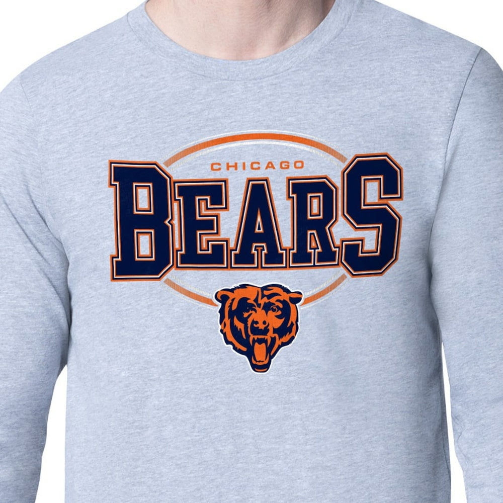 Chicago Bears Starter Team Track Graphic Long Sleeve T-Shirt - Heather Gray T-shirts