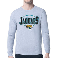Jacksonville Jaguars Starter Team Track Graphic Long Sleeve T-Shirt - Heather Gray T-shirts