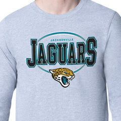 Jacksonville Jaguars Starter Team Track Graphic Long Sleeve T-Shirt - Heather Gray T-shirts