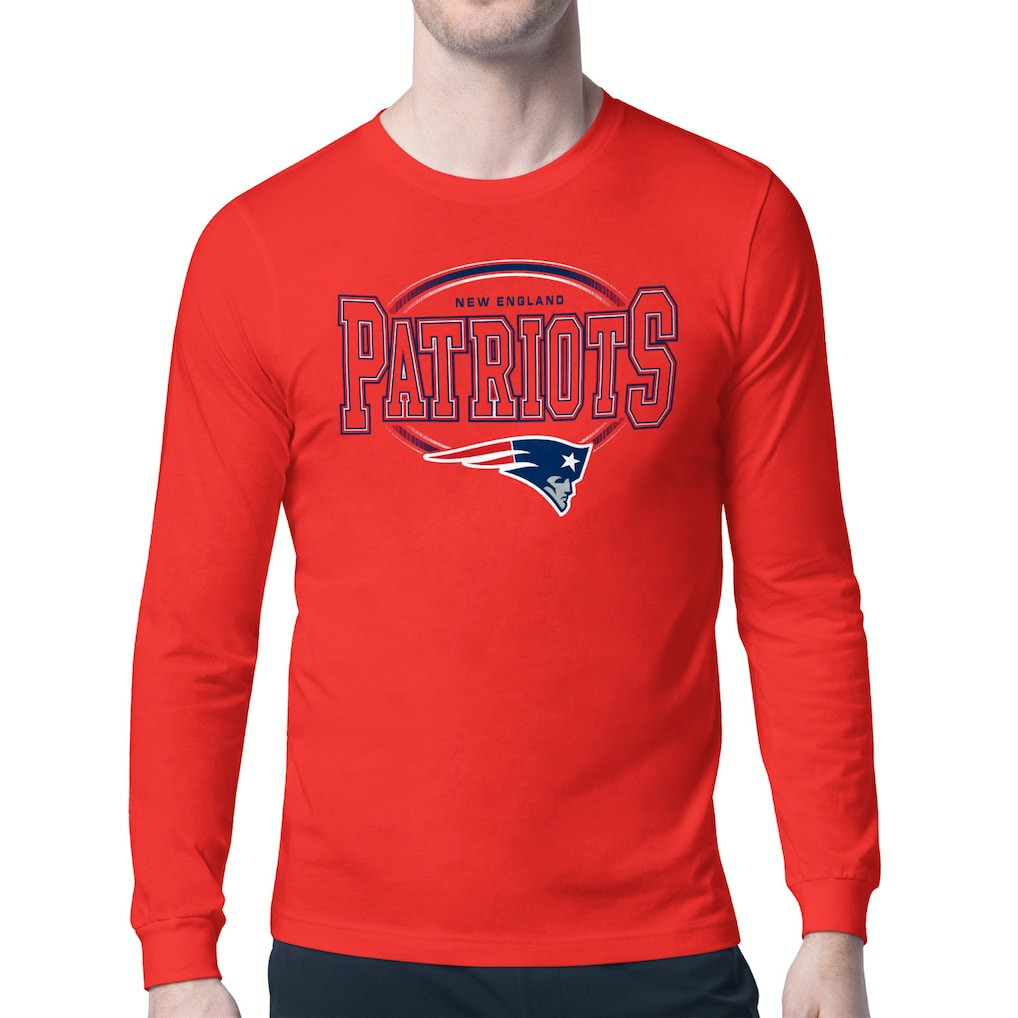 New England Patriots Starter Team Track Graphic Long Sleeve T-Shirt - Red T-shirts
