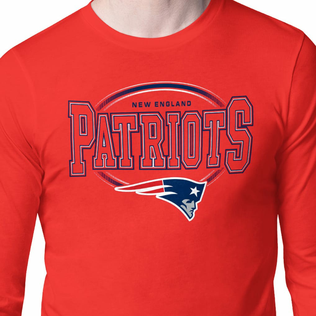 New England Patriots Starter Team Track Graphic Long Sleeve T-Shirt - Red T-shirts