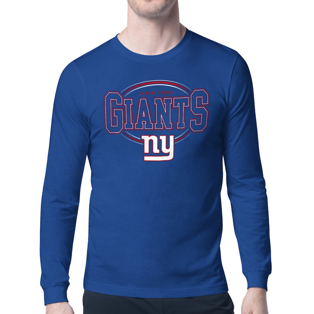 New York Giants Starter Team Track Graphic Long Sleeve T-Shirt - Royal T-shirts