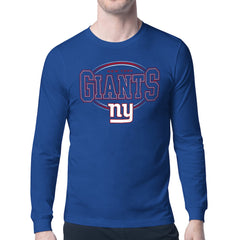 New York Giants Starter Team Track Graphic Long Sleeve T-Shirt - Royal T-shirts
