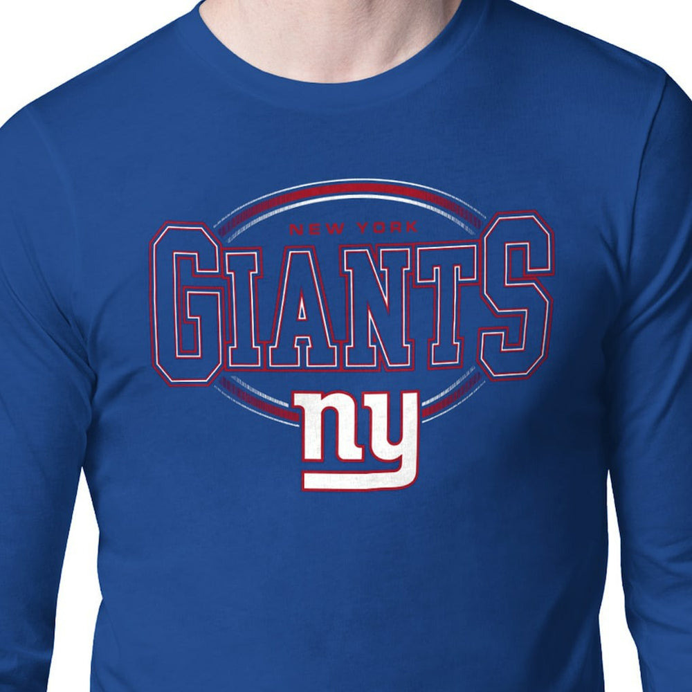 New York Giants Starter Team Track Graphic Long Sleeve T-Shirt - Royal T-shirts