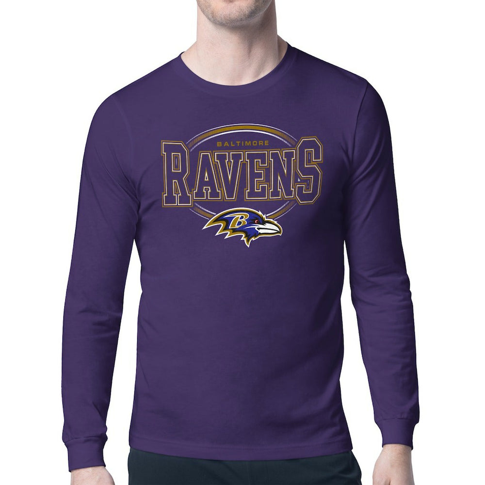 Baltimore Ravens Starter Team Track Graphic Long Sleeve T-Shirt - Purple T-shirts