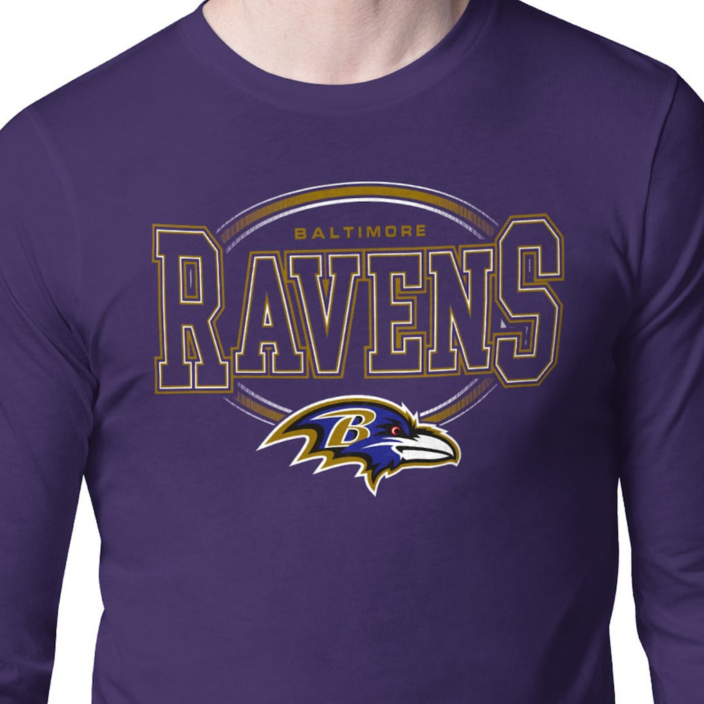 Baltimore Ravens Starter Team Track Graphic Long Sleeve T-Shirt - Purple T-shirts